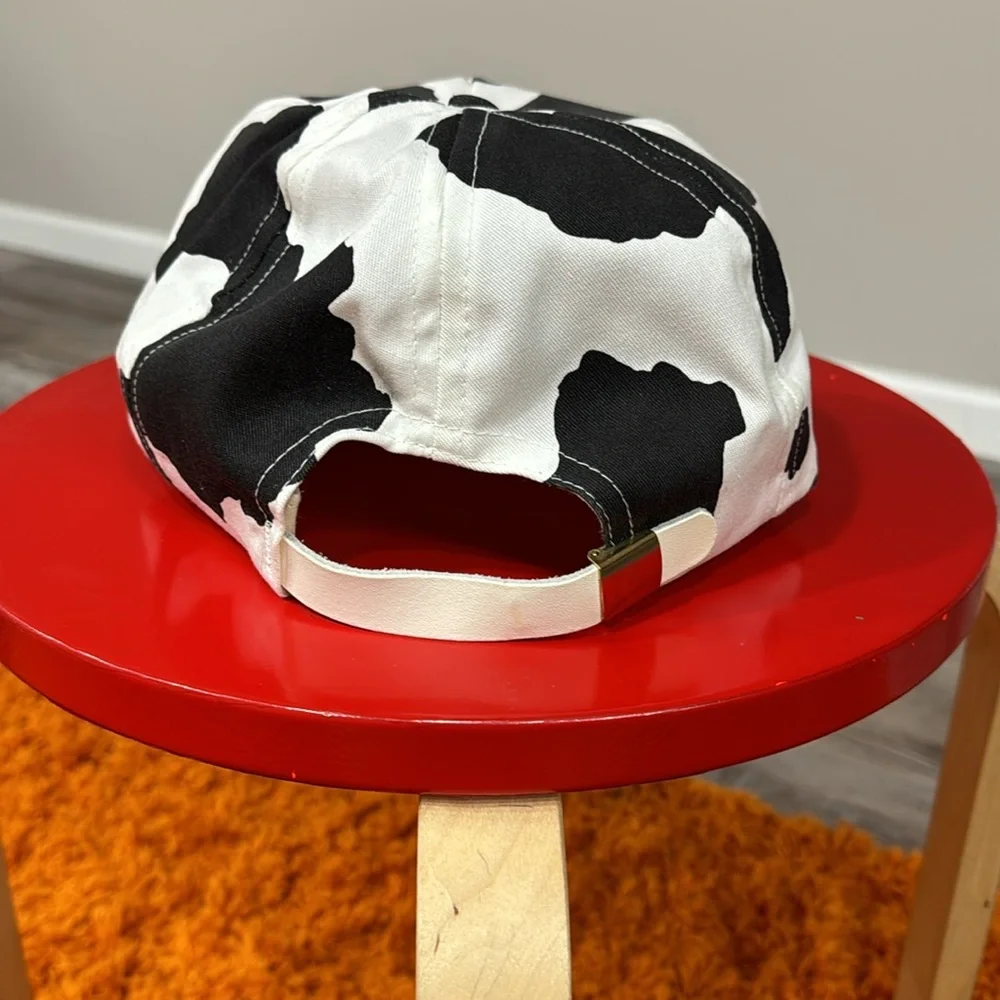 Maui Black & White Cowprint Cap with Red Script - Picture 3 of 3